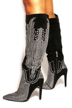 Rhinestone Boots, Dressy Boots, Bota Over, High Heel Stiefel, Stylish Boots, Boots Women Fashion, Heels Boots, Gorgeous Shoes