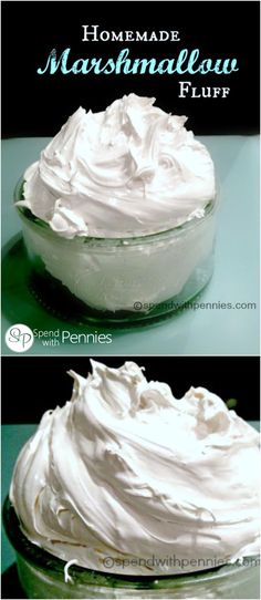 two pictures of whipped cream on top of each other