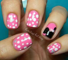 Neverland Nail Blog: My Disneyland Nails - Minnie Mouse Inspired! Minnie Mouse Nail Designs, Minnie Mouse Nail Art, Disney Nail Art, Disneyland Nails, Nail Art Cute, Mouse Nails, Disney Nail Designs, Disney Inspired Nails, Minnie Mouse Nails