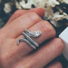 Snake Ring Serpent Ring Wrap Ring Viking Ring Tribal Ring | Etsy Street Jewelry, Stile Harry Potter, Serpent Ring, Bracelet Viking, Snake Ring Silver, Viking Ring, Dragon Ring, Retro Ring, Snake Jewelry