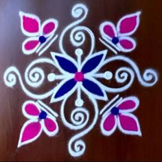 Color Kolam Rangoli Designs, Quick Rangoli Designs, Simple Rangoli Images, Small Rangoli Design For Daily, Daily Rangoli Designs Easy, Rangoli Degins, 3d Kolam