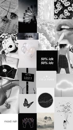 a collage of black and white images