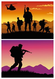 Army Painting Art, Soldiers Painting, Army Photography, Army Drawing, Vector Landscape, Applique Wall Hanging