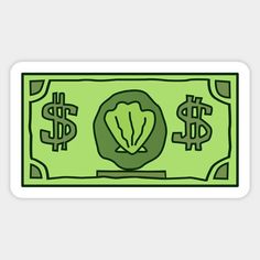 a green dollar bill with the image of a cabbage on it