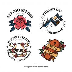 Vintage Tattoo Sleeve, Tattoo Studio Design, Tattoo Roses, Vintage Style Tattoos, Tattoo T, Tattoo Logo, Vintage Tattoo Design, Machine Needles