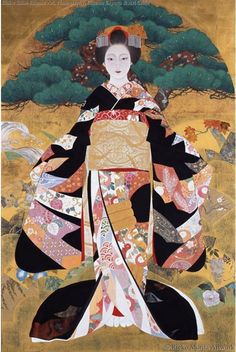 Maiko (Posh) by Morita Rieko. Art Geisha, Traditional Japanese Clothing, Art Chinois, Japanese Clothing, Great Works Of Art