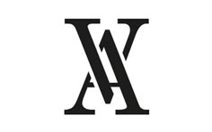 the letter w is made up of two black letters, one with an arrow on it