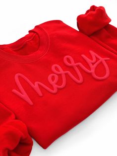 Embossed Christmas Sweatshirt, Christmas Shirts, Merry Christmas Crewneck, Cute Winter Sweater Unique Holiday Gift Merry Sweatshirt * Our unisex cozy sweatshirts & tees are soft and durable!  * Ships within 1-2 days! * Shop with Confidence! We are a 5-Star Rated Shop operating since 2015! * Easy measuring tip: Take your favorite sweatshirt or tee, lay it on a flat surface and measure the width (armpit to armpit) and length (top to bottom), then compare with our size chart!  * Unisex, classic fit Red Christmas Sweatshirt, Merry Sweatshirt, Cricut Christmas Sweatshirts, Holiday Sweatshirts, Cute Winter Sweaters, Cute Christmas Shirts, Unique Holiday Gifts, Holiday Sweatshirt, Cute Shirt Designs