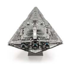 a star wars millennium falcon model is shown in black and white, as if it were made out of legos