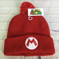 Up For Grabs Is A Brand New With Tag Nintendo Super Mario Bros Embroidered Logo Red Knit Cuff Pom Beanie Hat Adult One Size Fits Most. Never Worn Or Used. Measurements Laying Flat Are Included In Photos, Please Compare Them To Your Own For Proper Fit! Please Refer To All Photos. Ask Any Questions Prior To Purchasing. Thanks! Red Novelty Winter Hats, Novelty Red Winter Hat, Red Knitted Beanie One Size, Red Knitted Beanie (one Size Fits Most), Red Winter Beanie, One Size Fits Most, Red Winter Beanie One Size Fits Most, Knit Beanie Hat, Poly Bags, Pom Beanie