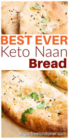 Naan bread tiooed with seeds and coriander. Keto Pizza Dough Recipe, Keto Pizza Dough, Keto Bread Recipes, Yeast Free Breads, Fathead Dough