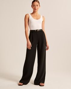 Summer 2023 Icy Tailored Crepe Wide-Leg Pants — My Comfy Pant Fall In Vermont, Shoes Images, Warm Pants, Formal Pants, Mens Dress Pants, Bell Bottom Pants, Matching Pants, Tailored Pants, Women Pants Casual