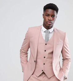 Noak Skinny Suit Jacket With Square Hem Men Styl, Asos Men, Purple Outfits, Pink Suit, Groom Outfit, Suit Style, Well Dressed Men, Suit Separates