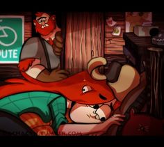 the fox and the hound is sleeping in bed