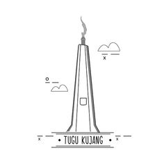 a drawing of a tall tower with the words tugu kuang on it