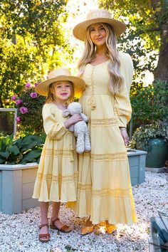 Joella Dress in Yellow – Ivy City Co City Woman, Midi Length Skirts, Dress Yellow, Girl Mom, Eyelet Lace, Yellow Dress, Hidden Zipper, Lace Detail, Round Neckline