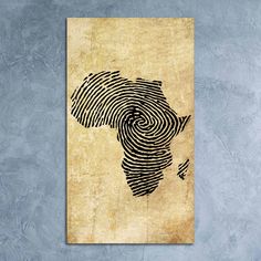 a poster with a fingerprint map of africa on it