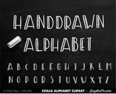 the chalkboard alphabet has been drawn with white marker and is ready to be used as an art project