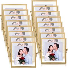 PRICES MAY VARY. Package Includes: you will receive 16 pieces gold metal photo frames, suitable for 4 x 4 inches photos, a large number can meet your daily use and replacement needs, the vintage metal design will make your photos look more delicate Quality Material: our gold vertical metal picture frames are composed of 2 sturdy glass and 1 metal frame; The glass is safe and not easy to break, and the items displayed in the gold glass picture frames can be clearly seen; The metal is wear resista Geometric Photo, Frames Vintage, Glass Photo Frames, Glass Picture Frames, Metal Photo Frames, Metal Picture Frames, Art Desk, Frame Collection, Glass Pictures