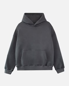 Made of soft-touch cotton fleece, this charcoal hoodie features a street inspired look with drop shoulders.  Kangaroo pocket at waist Rib-knit cuffs and hem 100% cotton 360 GSM Relaxed fit Machine wash cold / hang to dry (recommended) Baggy Hoodies Men, Earth Tone Hoodie, Dark Grey Hoodie Outfit Men, Dark Grey Hoodie Outfit, Men�’s Hoodies, Essentials Hoodie Outfit Men, Grey Outfit Men, Hoodie Layout, Grey Hoodie Outfit