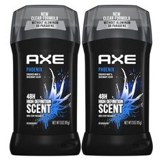 PRICES MAY VARY. TWIN PACK. Smell irresistible all day with all NEW and upgraded AXE Phoenix Dual Action Deodorant Stick Bust odor and smell fresh for 48 hours with our first Dual Action Men's Deo stick, now with upgraded fragrances AXE Men's Deodorant with new clear formula for a smoother glide Our longest lasting scents ever, with the invigorating fragrance of crushed mint and rosemary. Aluminum free deodorant formula with no parabens Apply AXE deodorant to clean, dry underarms and feel freshe Deodorant For Men, Underarm Odor, Deodorant Stick, Aluminum Free Deodorant, Mens Deodorant, Baby Lotion, Antiperspirant Deodorant, Male Grooming, Antiperspirant