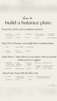 balance your blood sugar & feel satisfied & nourished after every meal with a balanced plate. nutrition tips from a registered dietitian🫶🏼 How To Create A Balanced Meal, Balanced Meal Plates, Balanced Blood Sugar Meals, Balanced Plate Breakfast, Balanced Breakfast Plate, Balanced Snack Ideas, Balanced Plate Meals Ideas, Balanced Plate Meals, Blood Sugar Balancing Meals