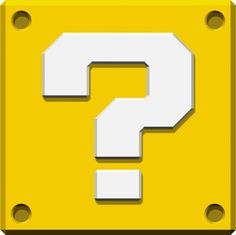 a question mark is shown in white on a yellow background with the letter q below it