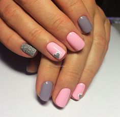 VK is the largest European social network with more than 100 million active users. Our goal is to keep old friends, ex-classmates, neighbors and colleagues in touch. Red Nail Art Designs, Grey Nails, Pink Manicure, Nail Designs Valentines, Heart Nails, Nail Designs Spring, Nails Short