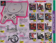 an advertisement for the nintendo wii game system with various games and accessories on it's back cover