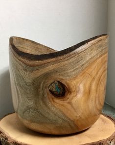 "This wood is Silk Oak, it has some turquoise Inlay, it is 8\" wide by 7 1/2\" tall This wood was given to me by a friend who lost the tree in his yard. It is really a unique looking wood Of course it is one of a kind. Even if turned just like another bowl no two pieces of wood are the same. It is a stand alone piece of art, or will go really well with a collection. The finish is sealer coats and gloss Tung Oil from General Finishes. The results are spectacular. All of my Art has my initials on the bottom of the bowL" Turning Projects, General Finishes, Tung Oil, Wood Bowls, Linocut Prints