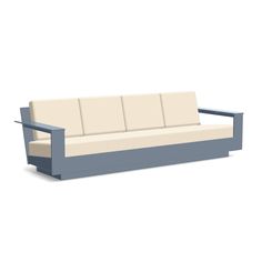 Nisswa Recycled Outdoor Sofa 96 Outdoor Seating Loll Designs Ash Blue Canvas Flax Nisswa Minnesota, Kids Ottoman, Big Sofa, State Crafts, Paul Bunyan, Crash Pad, Big Sofas, Ottoman Cushion, Four People