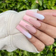 Pastel French Manicure, White Acrylic Nails, Glamorous Nails, Coffin Nails Long, Bling Acrylic Nails, French Tips, Coffin Nails Designs