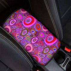 Purple Trippy Hippie Car Console Cover-grizzshop Cute Car Interior Ideas Diy, Car Interior Ideas Diy, Car Console Cover, Cute Car Interior Ideas, Purple Trippy, Cute Car Interior, Car Accessories Diy