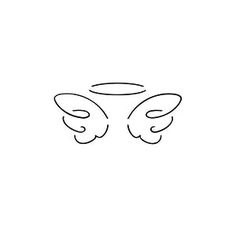 the outline of two angel wings on a white background