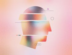 an abstract image of a man's head with different colors