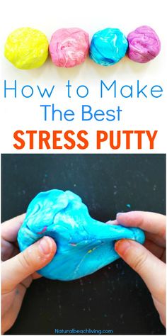 How to Make Stress Putty, The Best Stress Putty Recipe, perfect sensory play, therapy putty for special needs, autism, and working fine motor skills , Best Sensory Dough #playdough #thinkingputty #putty #sensoryplay #autism #therapydough Silly Putty, Sensory Room, Art Therapy Activities, Toddler Snacks