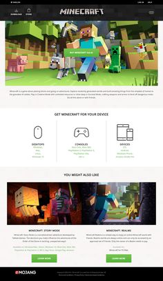 Minecraft website in 2016 Survival Mode, Xbox One