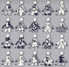 an image of some cartoon character poses