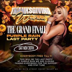 the grand final purple rain last party is coming to this friday, november 11 at 7 p m