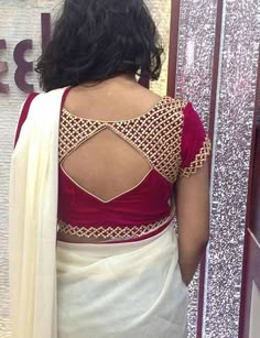 ब्लाउज बैक नेक डिजाइन, Blouse Back Neck, Saree Blouse Neck Designs, Blouse Back Neck Designs, Blouse Ideas, Sari Blouse Designs, Patch Work Blouse, Fashion Blouses, Simple Blouse Designs