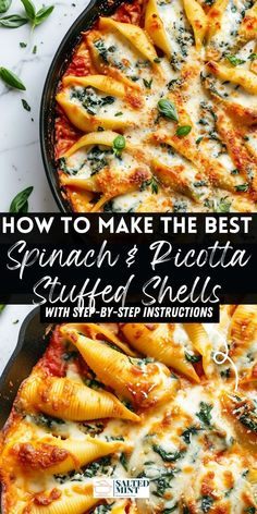 an image of how to make the best spinach and ricotta stuffed shells