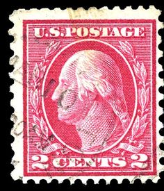 an old postage stamp with the image of george washington on it's back side