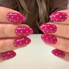 Red Polka Dot Nails, Polka Dot Nails, Dots Nails, Pink Polka Dots, Nail Inspo, Polka Dot, Polka Dots, Dots, Nails