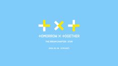 the logo for tomorrow x together, which is yellow and white on blue background with two crosses