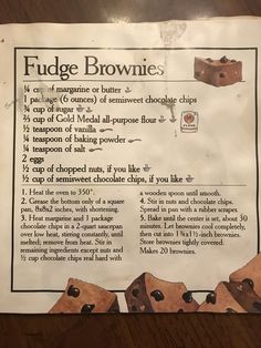 a recipe for fudge brownies with chocolate chips