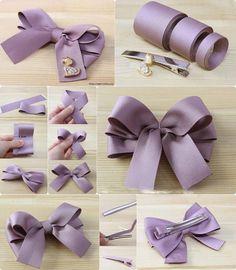 the instructions for how to make a bow out of paper