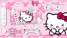 the hello kitty wallpaper is pink and white