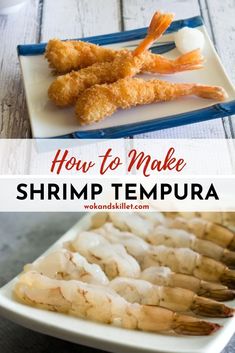 how to make shrimp tempura on a white plate