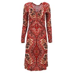 Channel Bohemian Chic With The Etro Elba Jersey Paisley Dress - A Stunning Showcase Of Vibrant Paisley Prints And Modern Design. This Slim Jersey Dress Features A Gathered Button Front Placket And An Alluring V-Neck That Exudes Elegance, While The Long Sleeves Add A Touch Of Refinement. With Its Knee-Length Silhouette, This Dress Is A Versatile And Stylish Choice For The Fashion-Forward Individual. Etro Elba Jersey Paisley Dress In Red Viscose Condition: Excellent Signs Of Wear: No Visible Sign Etro Dresses, Etro Dress, Paisley Dress, Elba, Bohemian Chic, Jersey Dress, Paisley Print, Fashion Forward, Knee Length