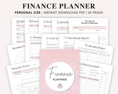 the finance planner is shown in pink and white